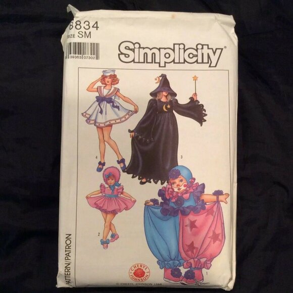 Simplicity 8834 Costume Sewing Pattern Adult SM Sailor Clown Wizard 1988 - Picture 1 of 3